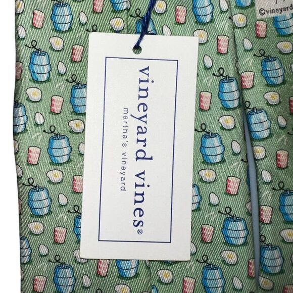Vineyard Vines Kegs & Eggs Green Tie 1T0514 NWT - Picture 4 of 5